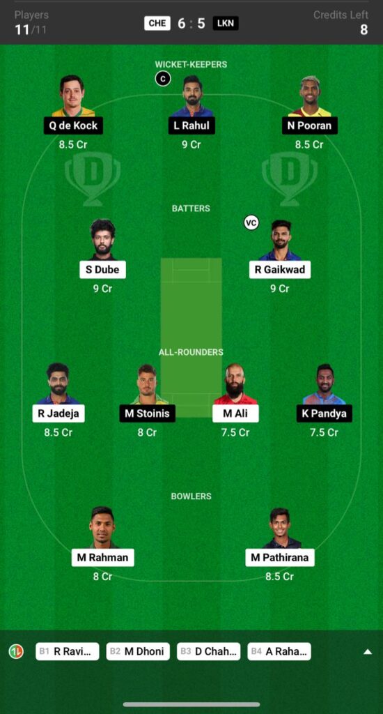  IPL 2024 CSK vs LSG Today match dream 11 team: Fantasy Cricket Tips weather report, pitch report, playing 11